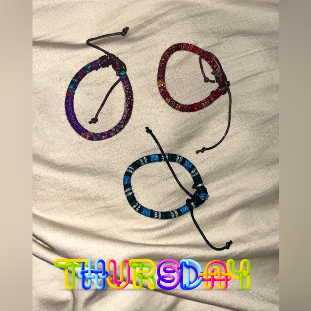 Thick striped bracelets